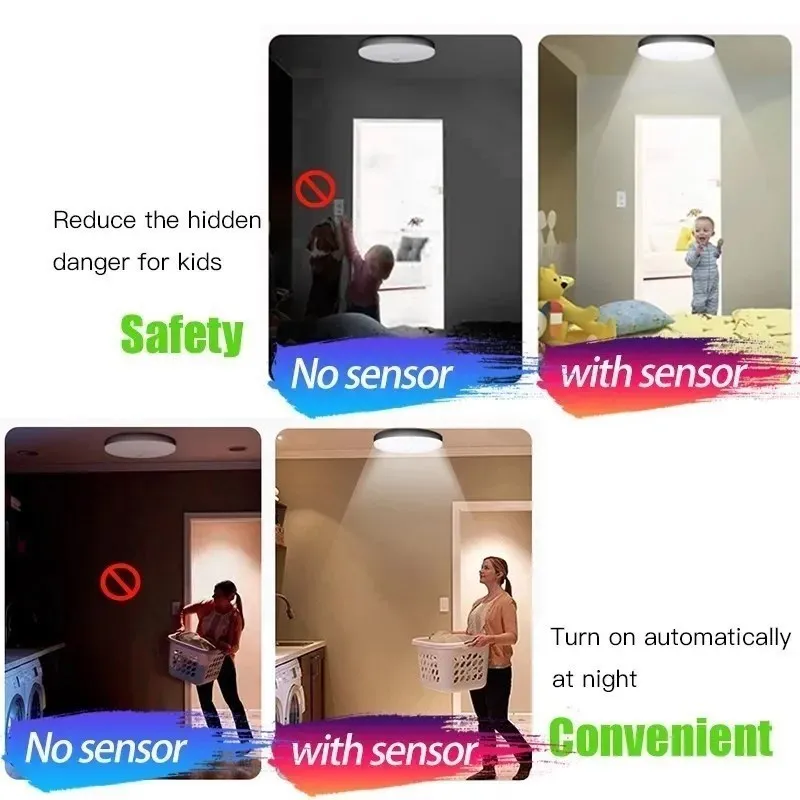Led Ceiling Lamps Motion Sensor Led Ceiling Lights Smart Night Lamp IP44 Waterproof Home Lighting For Entrance Balcony Corridor - Image 2