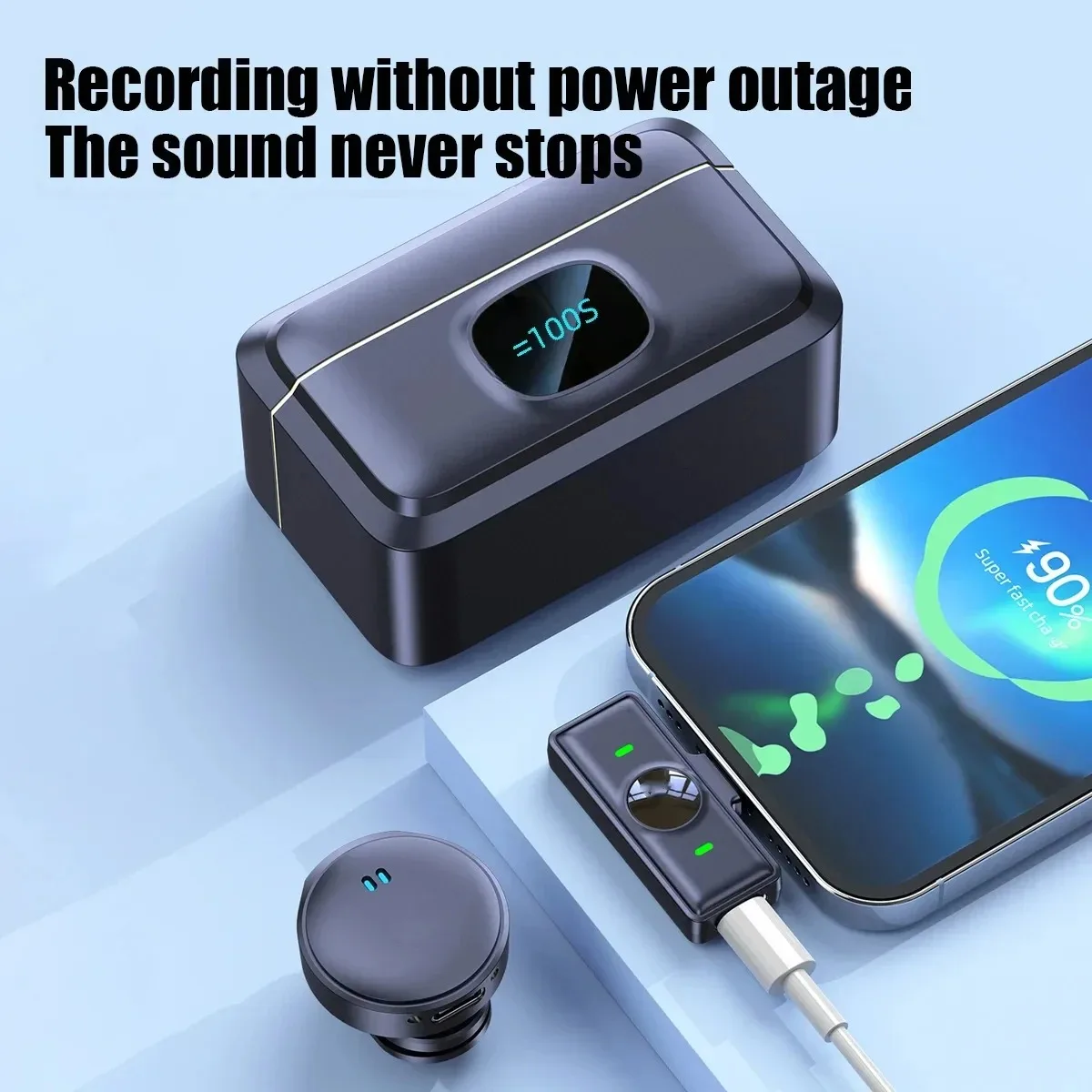 Wireless Microphone, Magnetic Suction Microphone, Dual Noise Reduction Mic For Video Recording - Image 3