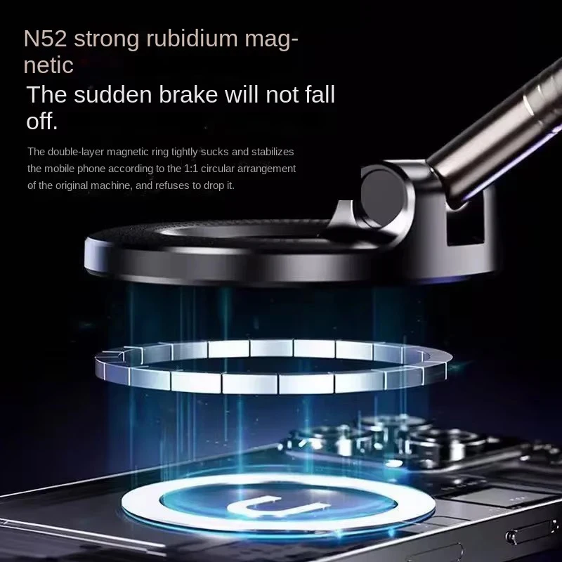 Vacuum Magnet Bracket Upgraded Version Multi-angles Adjustment Strong Magnetic Suck Design Foldable Car Navigation Phone Holder - Image 3