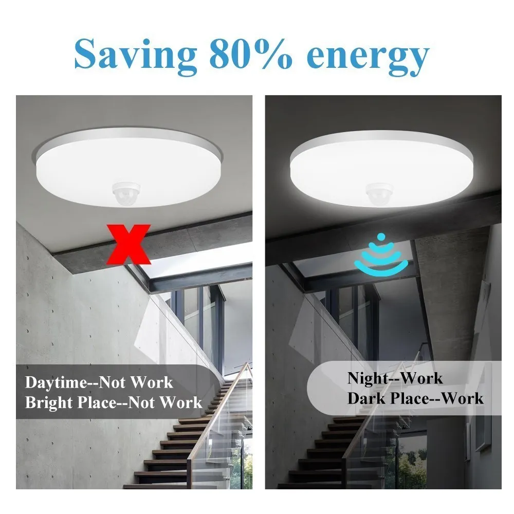 Led Ceiling Lamps Motion Sensor Led Ceiling Lights Smart Night Lamp IP44 Waterproof Home Lighting For Entrance Balcony Corridor - Image 3