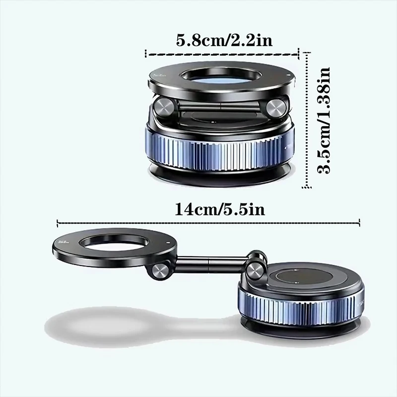Vacuum Magnet Bracket Upgraded Version Multi-angles Adjustment Strong Magnetic Suck Design Foldable Car Navigation Phone Holder - Image 6