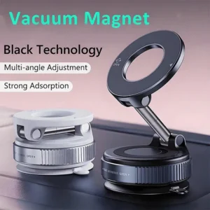 K007 Strong Magnetic Car Phone Holder Foldable Design 360° Adjustable Vacuum Mount for Car/Desk/Bathroom/Universal Use Holder