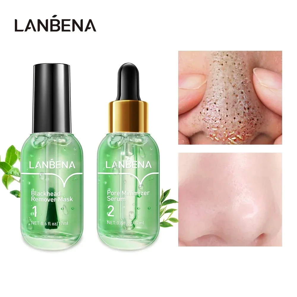 LANBENA Blackhead Remover Mask + Shrinks Pore Serum (Step 1+Step 2) Facial Acne Treatment 17ml - Image 2