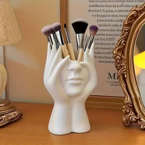 Makeup Brush Holder Pencil Holder - Unique Creative Human Art, Desktop Mounted Makeup Brush Storage Box.