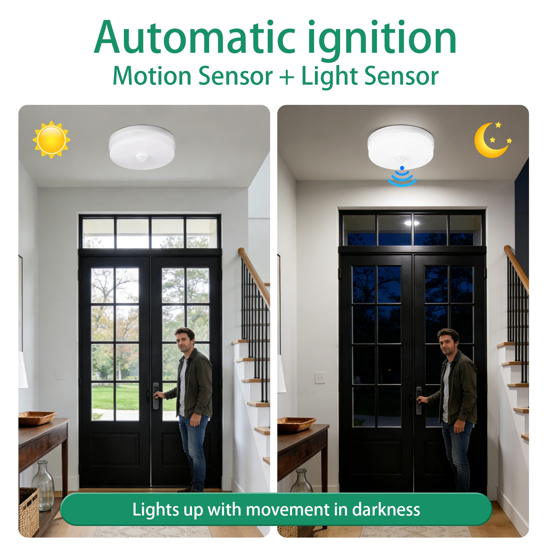 Led Ceiling Lamps Motion Sensor Led Ceiling Lights Smart Night Lamp IP44 Waterproof Home Lighting For Entrance Balcony Corridor - Image 4