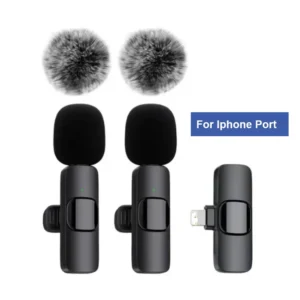 Mini K9 Wireless Microphone Noise Reduction Lavalier Microphone for Type-C or Lightning Port for Live Streaming iPhone Android