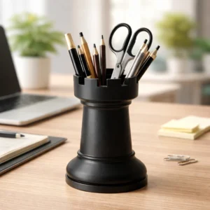 Chess-Themed Pen Holder & Cosmetic Organizer for Home & Office.