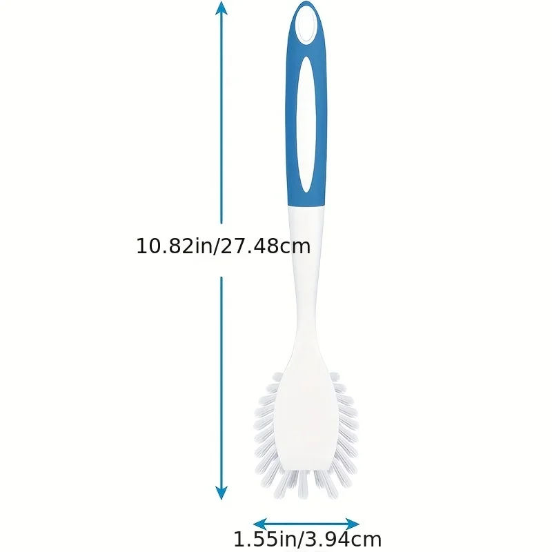 1pc Dish Brush With Handle Kitchen Scrub Brushes For Cleaning Dish Scrubber With Stiff Bristles For Sink Pots Pans - Image 3