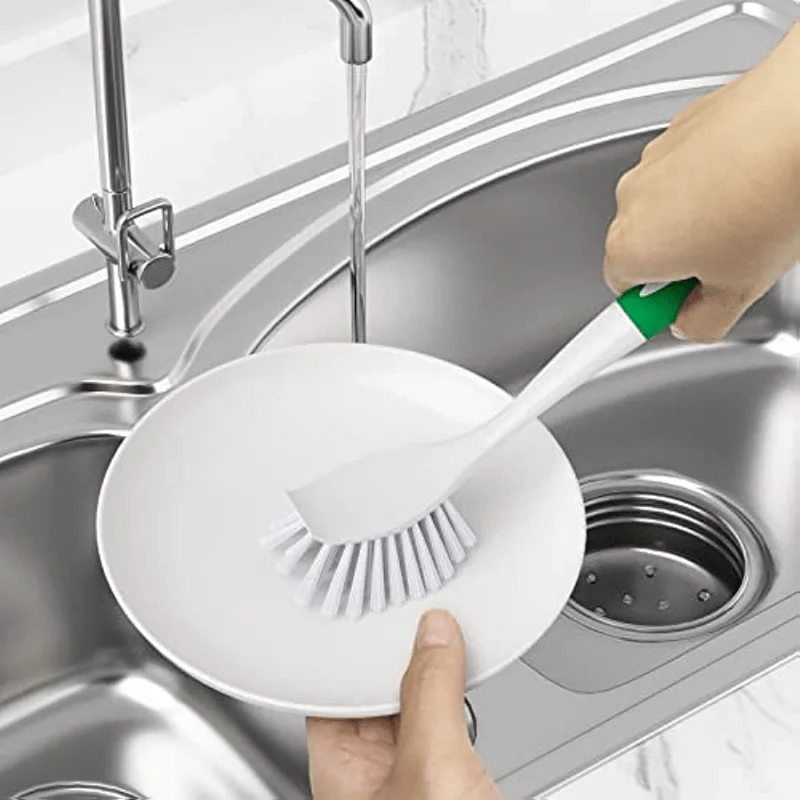 1pc Dish Brush With Handle Kitchen Scrub Brushes For Cleaning Dish Scrubber With Stiff Bristles For Sink Pots Pans - Image 6