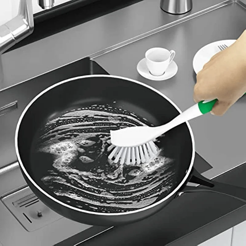 1pc Dish Brush With Handle Kitchen Scrub Brushes For Cleaning Dish Scrubber With Stiff Bristles For Sink Pots Pans - Image 5