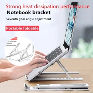 1Pcs Strong Structure 8 Gear Foldable Laptop Stand Holder Portable Notebook Support Base Adjustable Riser Cooling Bracket