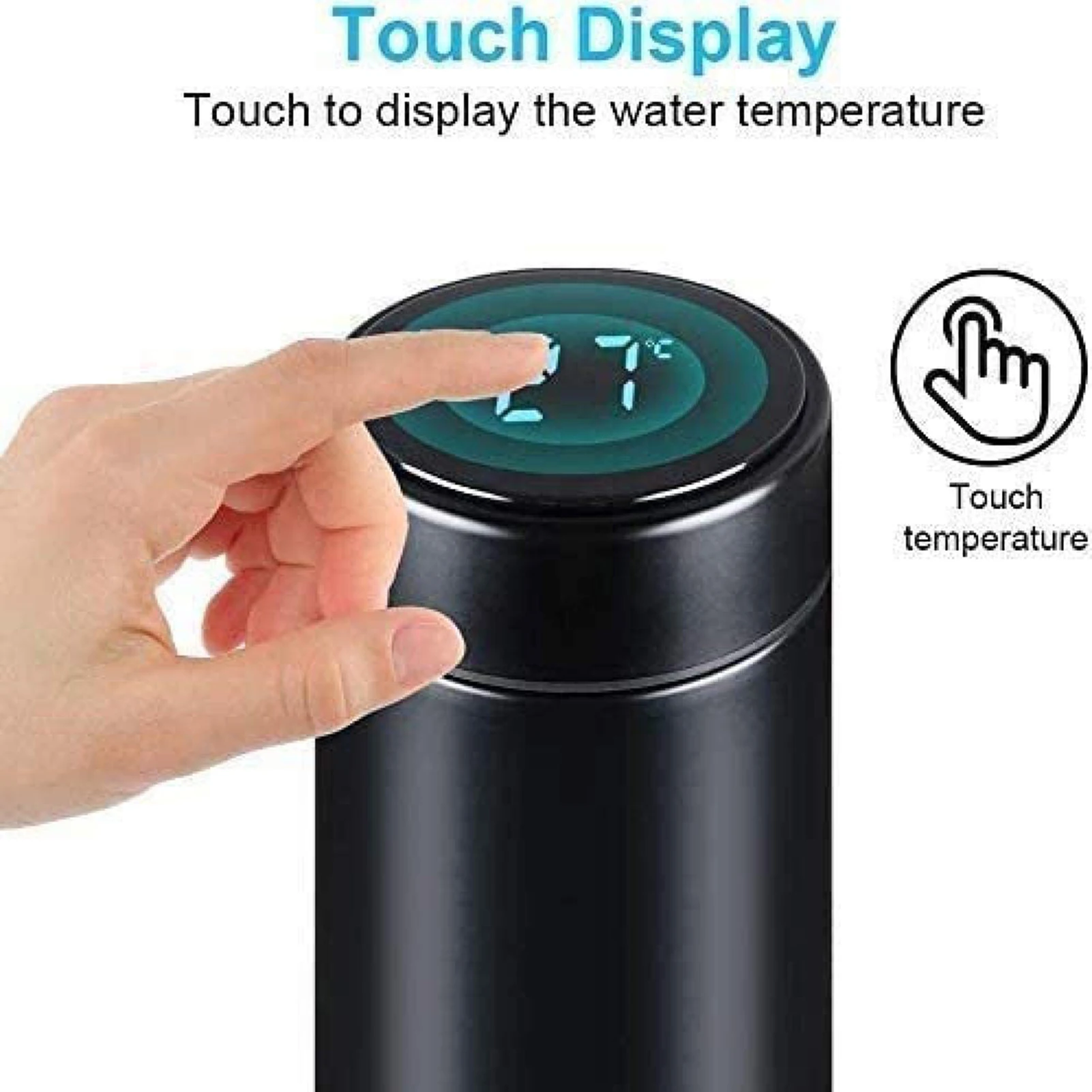500ml Smart Vacuum Insulated Stainless Steel Water Bottle LED Temperature Display Spill Proof Portable for Home Travel Sports - Image 2