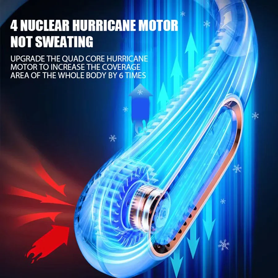 2025 New Best Sellers Wearable Neck Fan Portable Air Conditioner Bladeless Neck Fan Air Cooler 5 Gears and LED Display Screen - Image 4
