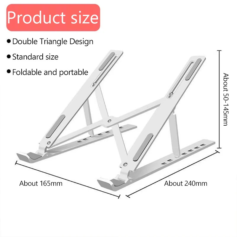 1Pcs Strong Structure 8 Gear Foldable Laptop Stand Holder Portable Notebook Support Base Adjustable Riser Cooling Bracket - Image 6