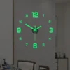 ●DIY Wall Clock For Home Office Frameless Modern 3D Wall Clock Mirror Stickers Hotel Room Design School Decoration