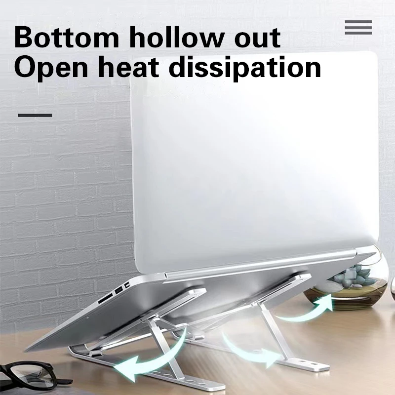 1Pcs Strong Structure 8 Gear Foldable Laptop Stand Holder Portable Notebook Support Base Adjustable Riser Cooling Bracket - Image 3
