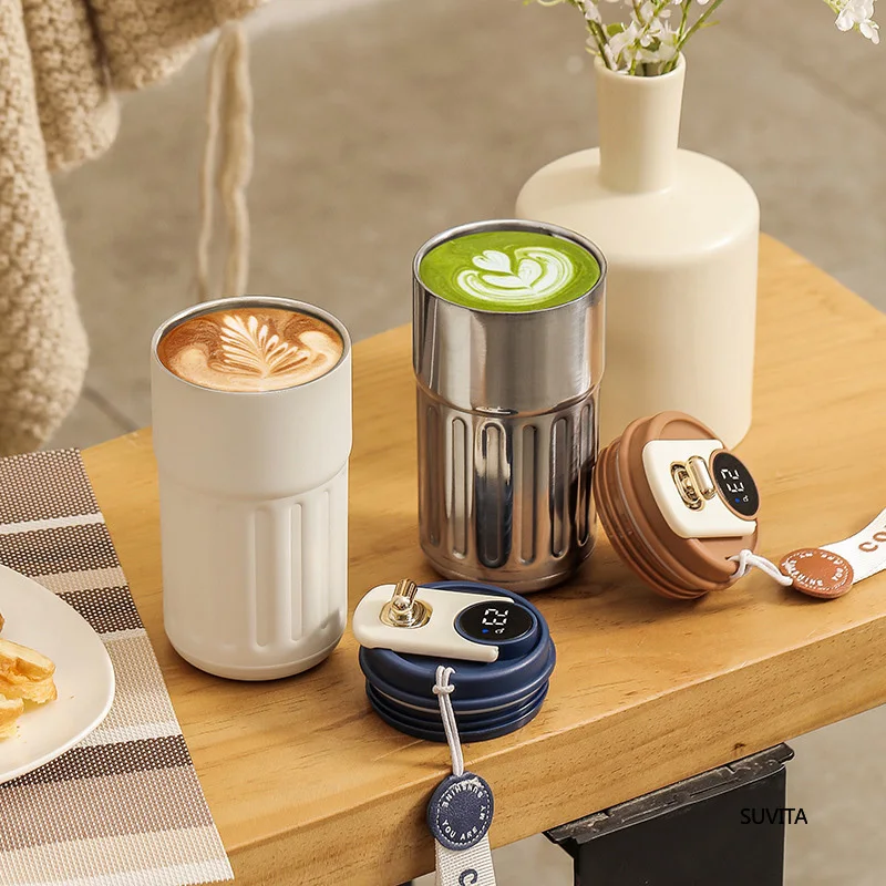 450ML Thermos Water Bottle Smart Display Temperature Stainless Steel Vacuum Coffee Cup Keep Cold and Heat Travel Thermal Mug - Image 3