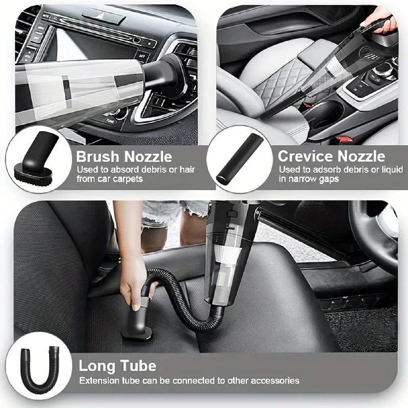 12V Handheld Vacuum Cleaner, Handheld Car Vacuum Cleaner With Strong Suction Power, Portable Mini Handheld Car Vacuum Cleaner - Image 3