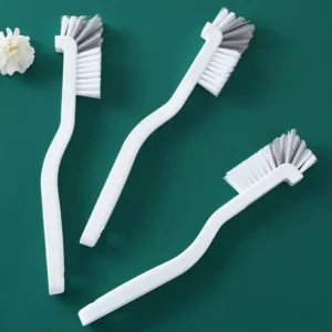 Japanese Style Sink Brush Cleaning Cup Brush with Long Handle Elbow Design Tail Hole Wall Hanging Crevice Cleaning Accessories