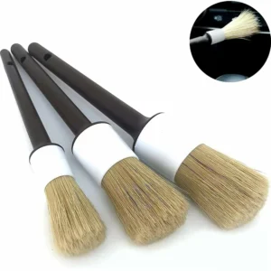 3pcs Car Cleaning Brush Boar Hair Bristle Brushes Car Exterior Interior Detail Brush Tools Dashboard Cleaning Brush
