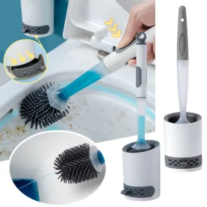 Detergent Refillable Toilet Brush Wall-Mounted Long Handle Silicone TPR Brush for Corner Cleaning Tools Bathroom Accessories
