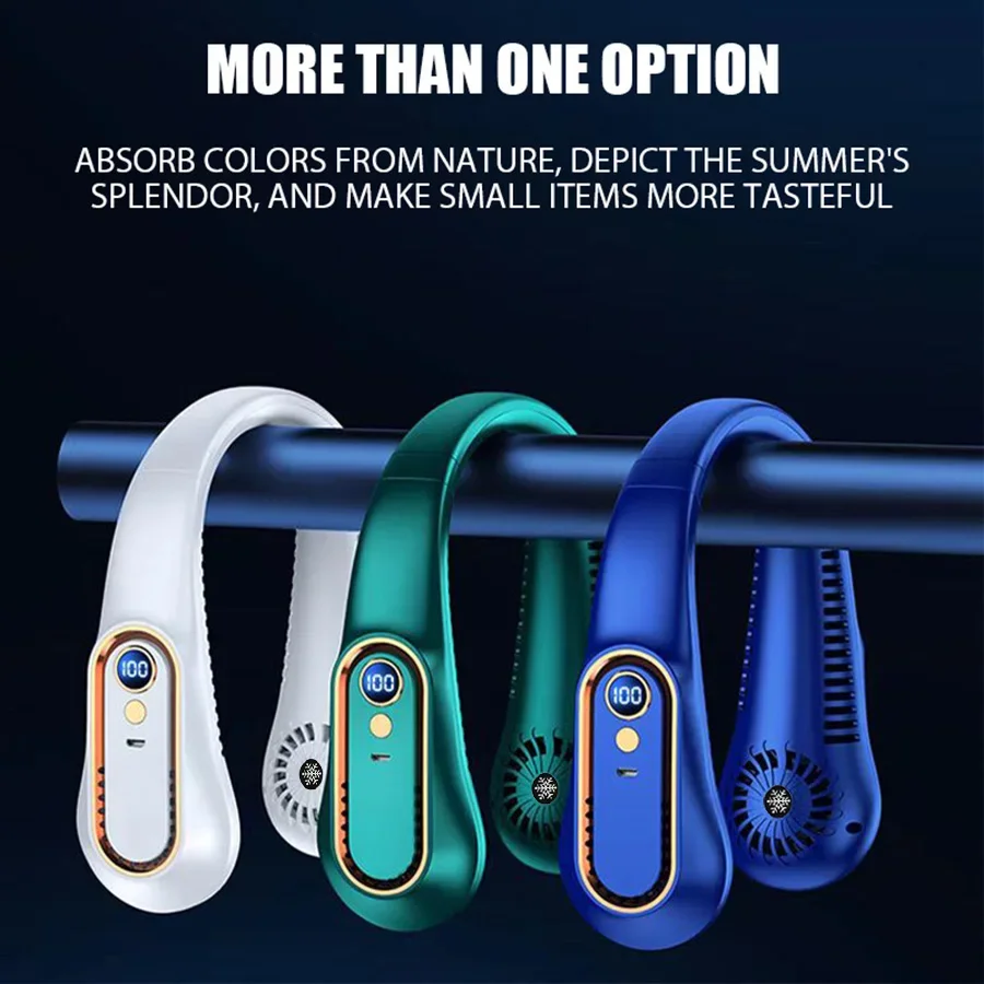 2025 New Best Sellers Wearable Neck Fan Portable Air Conditioner Bladeless Neck Fan Air Cooler 5 Gears and LED Display Screen - Image 6