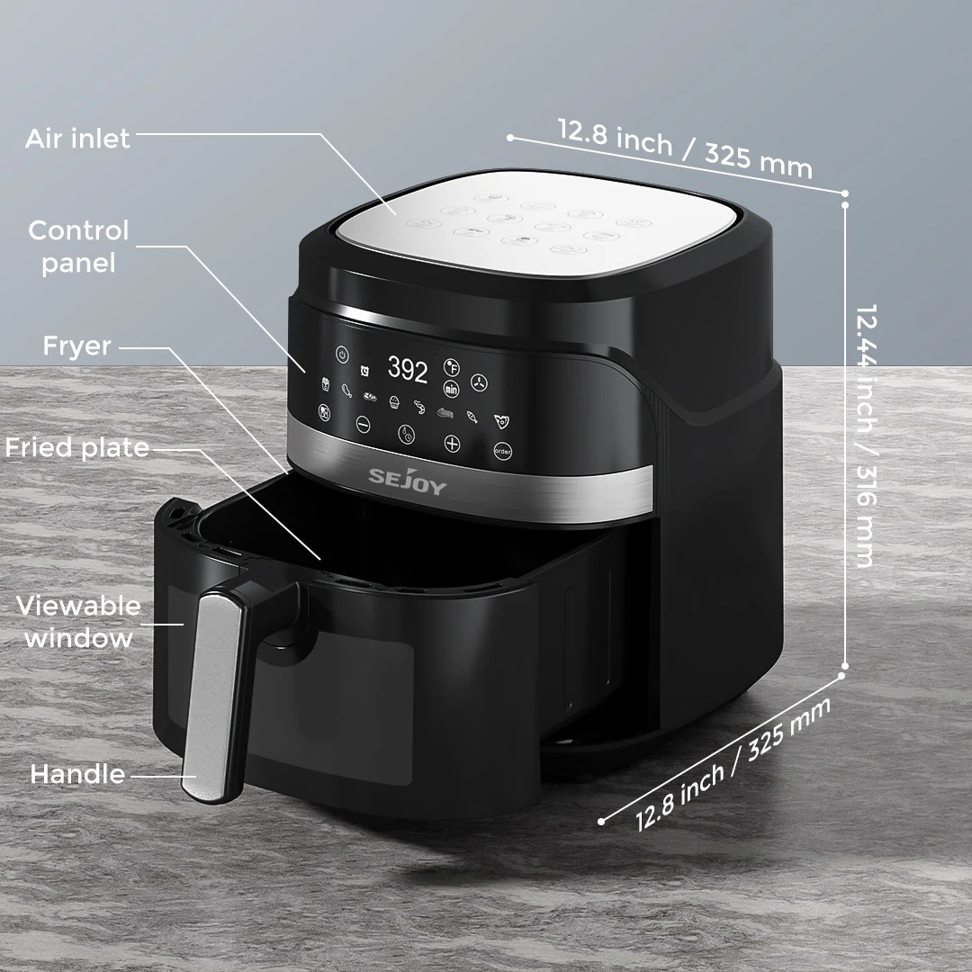 Sejoy Air Fryer 8-in-1,6 Quart Electric Hot Fryer Oven Oilless Cooker,Roast, Bake, Plus Bake,Dehydrate, and Keep Food Warm - Image 3