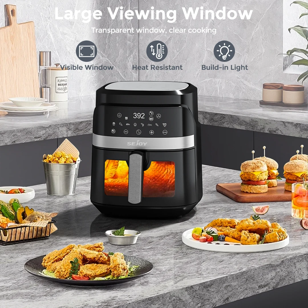 Sejoy Air Fryer 8-in-1,6 Quart Electric Hot Fryer Oven Oilless Cooker,Roast, Bake, Plus Bake,Dehydrate, and Keep Food Warm - Image 6