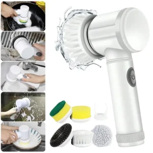 New Power Scrubber 5 Replaceable Brush Heads / Electric Spin Scrubber / Bathroom Cleaning Brush / Power Scrubber / Electric Brush