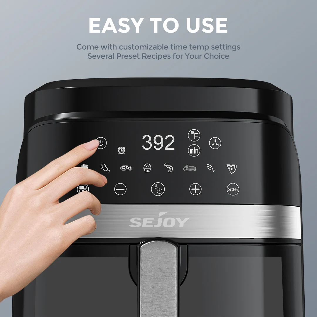 Sejoy Air Fryer 8-in-1,6 Quart Electric Hot Fryer Oven Oilless Cooker,Roast, Bake, Plus Bake,Dehydrate, and Keep Food Warm - Image 2
