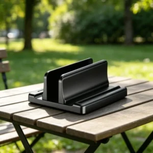 Easy Place Vertical Laptop Stand Adjustable Scalable Width Desktop PC Storage Bracket Home Office Use